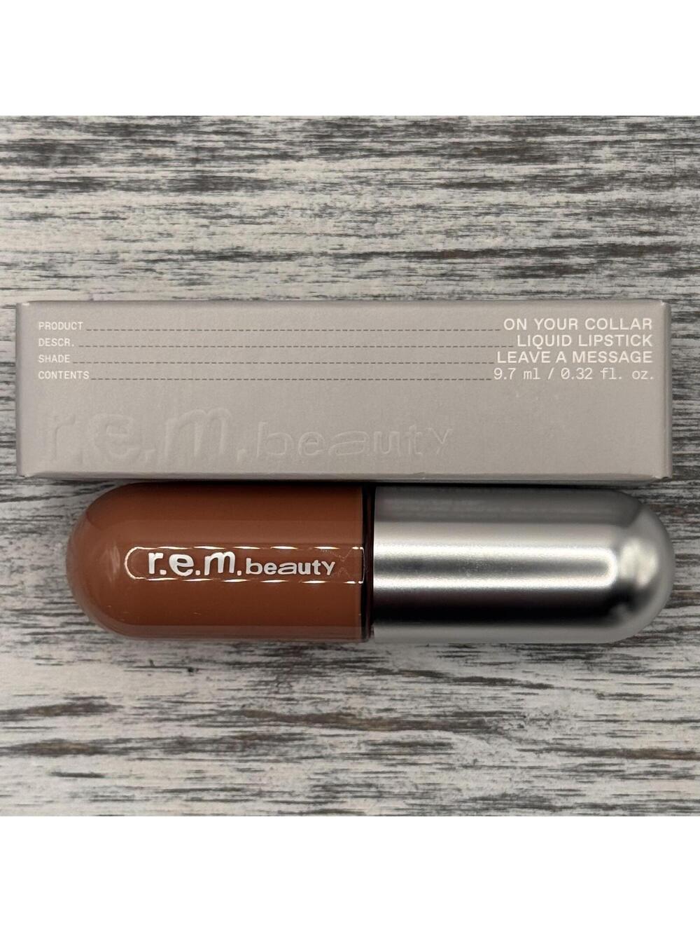 R.E.M. Beauty On Your Collar Liquid Lipstick LEAVE A MESSAGE Nude 9.7ml BNIB